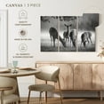 thumbnail image 4 of Elephant Stock Vigilant Grazing Deer Wall Art - Horizontal Multi Panel Canvas - Living Room Wall Decor - Animal Multi Panel - Gray And Black Decor - 23" x 14", 4 of 4