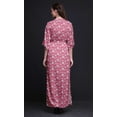thumbnail image 3 of Bimba Rayon Feathers & Anemone Floral Printed Womenâ€™s Long MaxiÂ&nbsp;DressÂ&nbsp;Gown With Side Slit-Small, 3 of 6