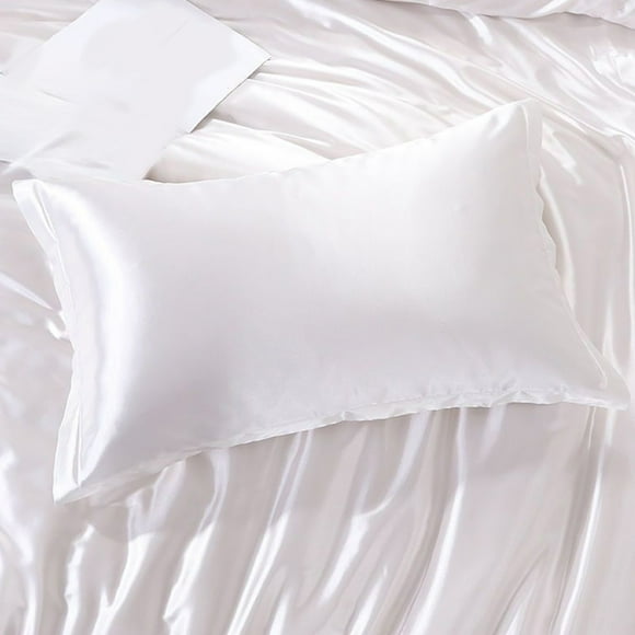 Silk Pillowcase Reversible,Sateen Pillowcase Pack,Beauty Cooler,Silk Sateen,For Sleep,Hypoallergenic,Soft Breathable,Luxury Pillowcase,Plaid,PENDANE,White