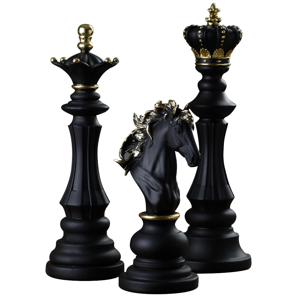 Chess Statue Figurine House Office Desktop Table Wine Cabinet Arrangement 