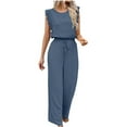thumbnail image 3 of Sentmoon Party Outfits for Women Casual Summer Rompers Crew Neck Solid Color Regular Fit Workout Jumpsuit for Beach and Vacation, 3 of 6