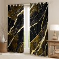 thumbnail image 2 of Homewish Marble Texture Blackout Curtains Set of 2 (52x84 Each),Fluid Stripe Aesthetic Window Curtains,Gold Yellow Black Curtains and Drapes For Boys Kids,Lightweight Room Decor, 2 of 6