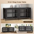 thumbnail image 5 of Ironovahome 88" Dog Crate Furniture for 2 Large Dogs with Sturdy Removable Divider and Double Doors, XXL Extra Large Indoor Dog Kennel, Thick Heavy Duty Wooden Dog Cage, Black, 5 of 8