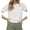 White, variant on Summer Short Sleeve Solid Color Casual Women Leisure Basic T Shirt