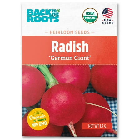Back to the Roots Organic Radish 'German Giant', 1 Seed packet