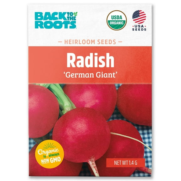 Back to the Roots Organic Radish 'German Giant', 1 Seed packet
