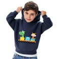 thumbnail image 4 of fnnxnal Toddler Kids Hoodie 4T Navy - Dinosaur Giraffe Train Cartoon Graphic, Durable Machine Washable Fade Resistant, Soft Sweatshirt for 2-8 Years, 4 of 5
