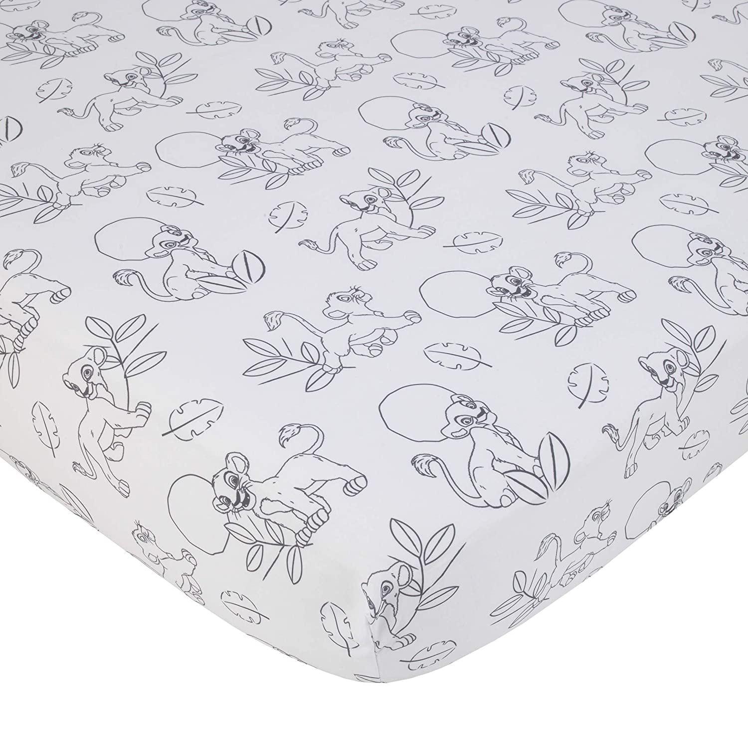 Disney Lion King Leader of the Pack 3 Piece Crib Bedding Set, Grey, Green, Ivory - comforter, sheet, dust ruffle, unisex, boy/girl nursery bedding set