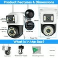 thumbnail image 5 of 4MP Dual Lens Wireless IP Camera, 2.4GHz & WiFi Camera Outdoor PTZ Smart Home Security IR Cam IP66 Waterproof, 5 of 12