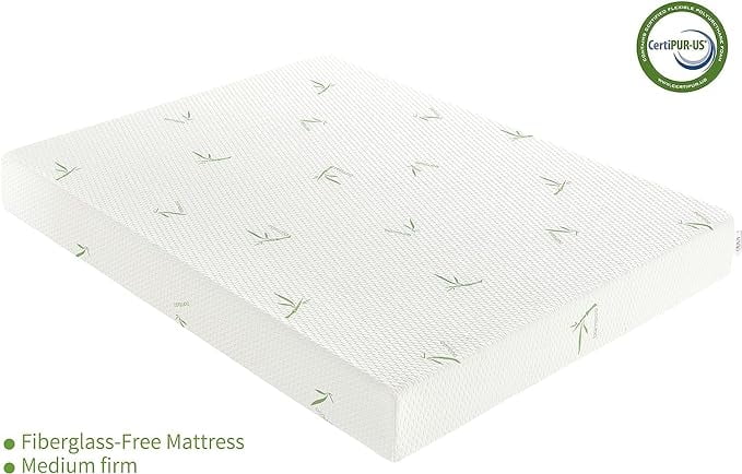 5 Inch TwinXL Mattress for Kids,Removable bamboo Breathable Washable Cover Cooling Memory Foam Medium Feel, Bed-in-a-Box