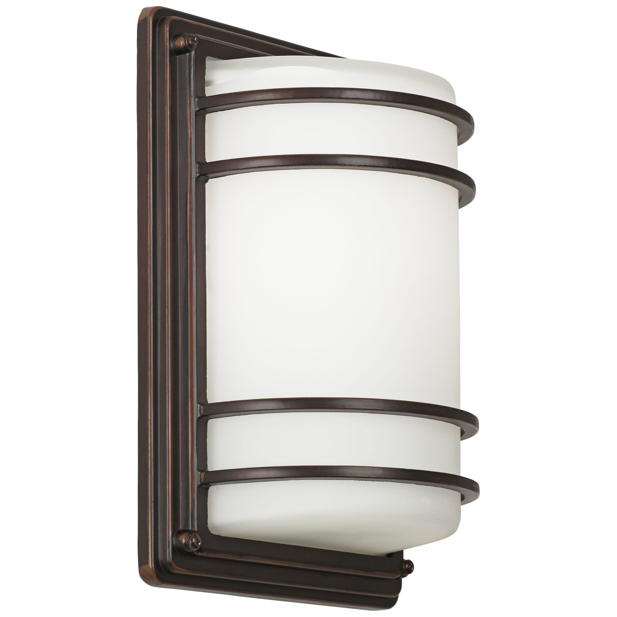 John Timberland Habitat Modern Outdoor Wall Light Fixtures Set of 2 Rubbed Bronze 11" Opal Glass for Post Exterior Barn Deck House Porch Yard Patio