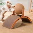 thumbnail image 2 of Cat Scratching Post with Dangling Ball Toy, Small Arch Ferris Wheel Design Scratcher, Tall Scratch Column for Cats with Stable Plastic Screw Base for Claw/Sharpening,Khaki, 2 of 7