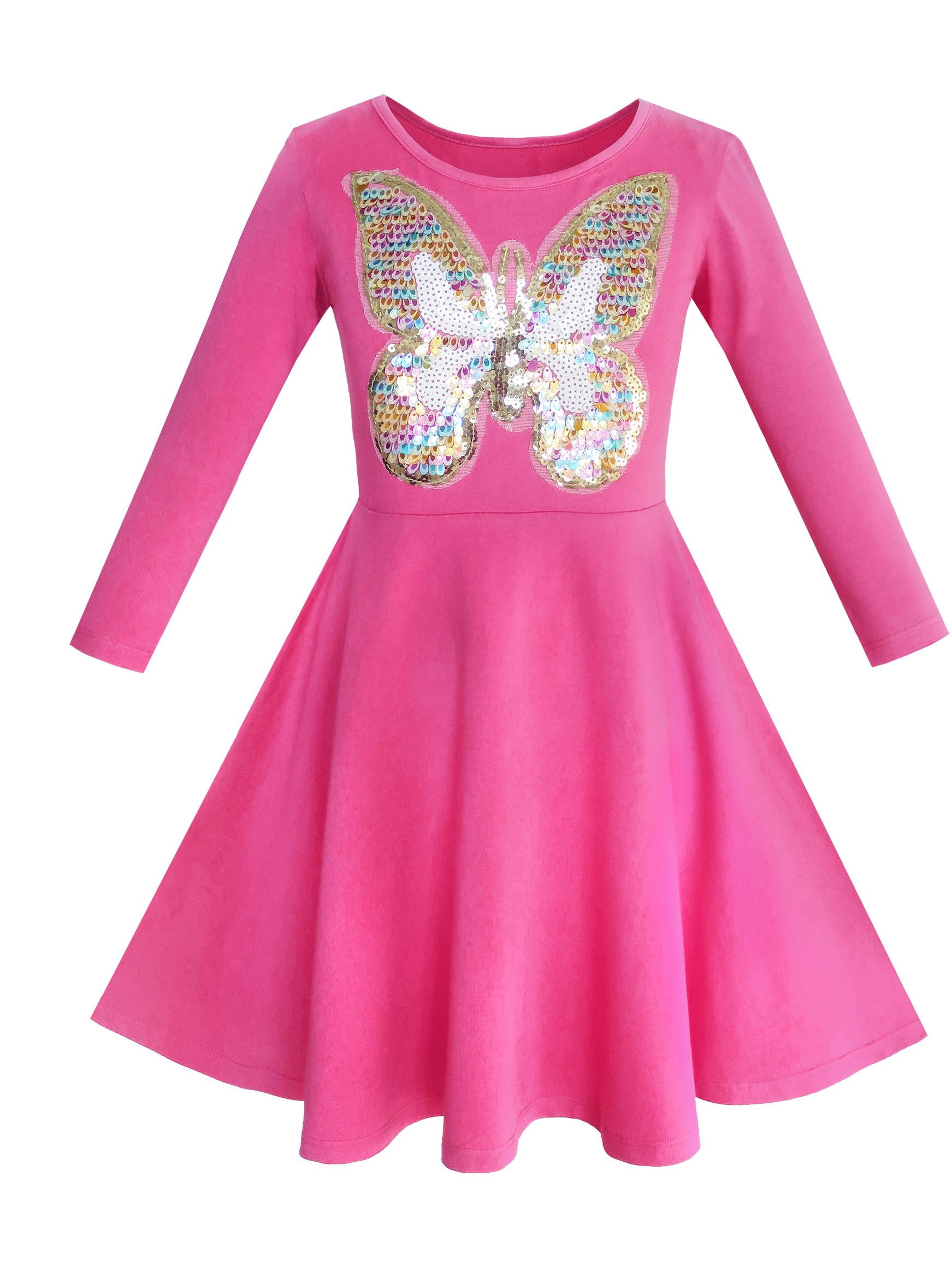 Girls Dress Owl Ice Cream Butterfly Sequin Everyday Dress 12