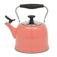 thumbnail image 3 of Martha Stewart Everyday Lily Pond Coral 2.2-Quart Stainless Steel Tea Kettle w/ Lid, 3 of 6