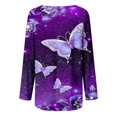 thumbnail image 5 of ZHUASHUM Tops For Women Ladies Thin Round Neck Raglan Sleeve Butterfly Print Long Sleeve T Shirt Top T Shire Trendy L, 5 of 5