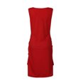 thumbnail image 5 of IROINNID Clearance Cocktail Dress for Women Homecoming Party Holiday Sexy Knotting V-Neck Solid Sleeveless Buttocks Dresses Cocktail Dress,Red, 5 of 5