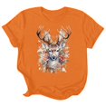 thumbnail image 3 of T-shirt Décontracté à Manches Courtes pour Homme avec Imprimé Tête de Cerf, Col Rond Confortable, Tee pour Usage Quotidien Printemps Été Automne, Haut Basique, 3 of 3