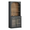 thumbnail image 7 of BELLEZE Glass Display Curio Cabinet, 72" Tall Modern Wood 6-Tier Shelf Storage with Sturdy Aluminum Handle, Bookshelf Bookcase for Office, Living Room, Ebony, 7 of 7