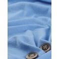 thumbnail image 5 of INSPIRE CHIC Women's Button Decor V Neck 3/4 Sleeve Ruch Top Light Blue XL, 5 of 5