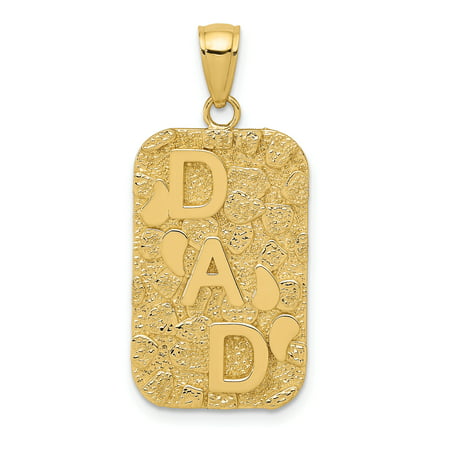 14k Dad Gold Nugget Dog Tag Pendant Charm Necklace Special ...