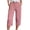 Pink, variant on MLCDZ Yoga Capris with Pockets for Women Wide Leg Cotton Linen Plus Size Pants Casual Loose Comfy Drawstring Elastic Waist Mountain Climbing Cropped Pants