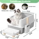 thumbnail image 2 of Arenero para Gato de Acero Inoxidable con Tapa - Caja de Arena Arenero X-Grande, Caja de Arena Autolimpiable con Pala y Filtro Antifugas, para Gatos Grandes, 60x40x30CM, Diseño Espacioso, Gris, 2 of 7