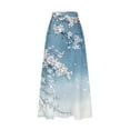 thumbnail image 5 of Spring Dresses for Women Viikei Women's A-line Skirt with Pockets,Women's Printed Elastic Waistband Pleated Pocket Skirt With Mid Calf Skirt Blue XL, 5 of 5
