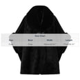 thumbnail image 3 of Ecqkame Womens Sherpa Cape Shawl Faux Fur Collar Tie Front Fleece Lined Warm Poncho Winter Warm Soft Dressy Outerwear Black Free Size, 3 of 5