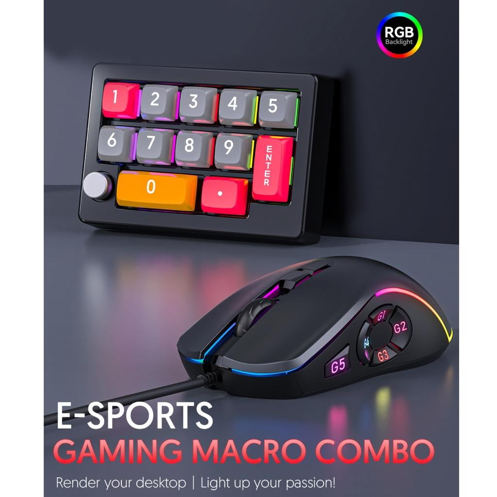 SIEYIO Multifunctional Programmable Macro Numeric Keyboard for Gaming/Working User Friendly Designs, USB Compatibility