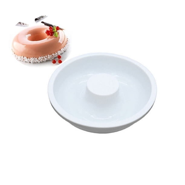 Molde para donas de 7.8 pulgadas, moldes para hornear de silicona, molde para pasteles redondo acanalado de grado, molde para pasteles antiadherente para pan, gelatina, gelatina, buntcake, u