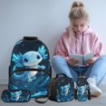 thumbnail image 2 of Bulopur Kids 17 Inch Backpack Set, 4 PCS Axolotl Print School Bookbag with Lunch Box, Water Bottle Holder and Pencil Case, Kids School Bag for Elementary, 2 of 8