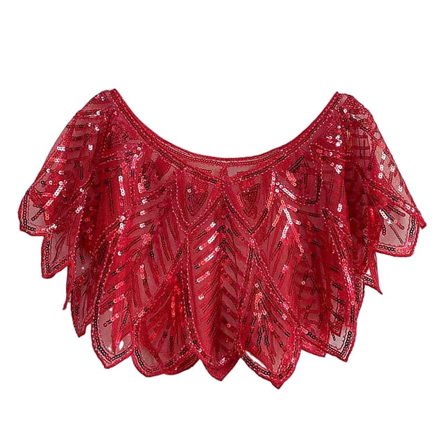 GDREDA Robe Châle en Maille Ample pour Fêtes avec Foulard à Paillettes en Forme de Cœur - Robe de Soirée Élégante pour Femmes Style Rétro Rouge, Taille Unique