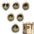 thumbnail image 2 of YWIYIUD 1PC Easter Rabbit Welcome Door Sign Happy Easter Wooden Hanging Decoration Spring Rabbit Colorful Eggs Wall Decor Rustic Farmhouse Front Door Hanger for Home Garden Easter Decorations 12inch, 2 of 8