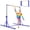 Purple, variant on Gymax Foldable Gymnastics Bar for Kids w/ Wheels 13-Level Adjustable Heights Green