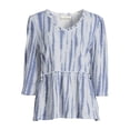 thumbnail image 5 of Como Blu Women's V-Neck Long Sleeve Top with Ruffle Edges, 5 of 5