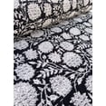 thumbnail image 2 of White Floral Kantha Quilt Handblock Print Black& white floral Kantha Indian Netural Colour Indian inspired Bedding Hand Stitched Rural throw, 2 of 3