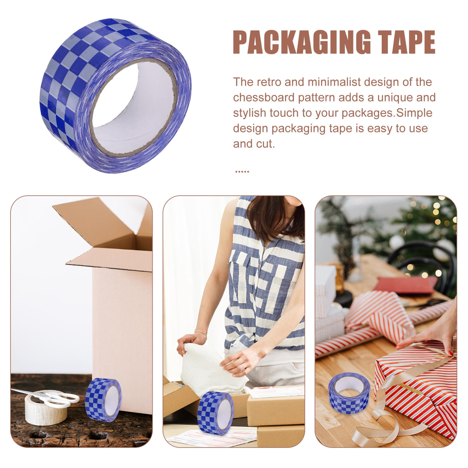 HEMOTON 2 Rolls Patterned Duct Tape for Packaging, Sealing, and General Use - Adhesive Tape for Goods and Package Security