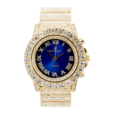 Charles Raymond Thick Bling'ed Out Rolly Look Silver dial - Oversize Iced-out on Blast Metal band Hip Hop Men's Wristwatch- ST10238