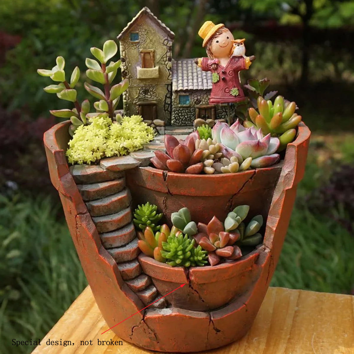 sky garden succulent herb planter flower basket pot trough box plant