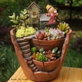 thumbnail image 3 of 7.48x5.3x6.1" Resin Sky Garden Succulent Herb Planter Flower Basket Pot Trough Box Plant, 3 of 5