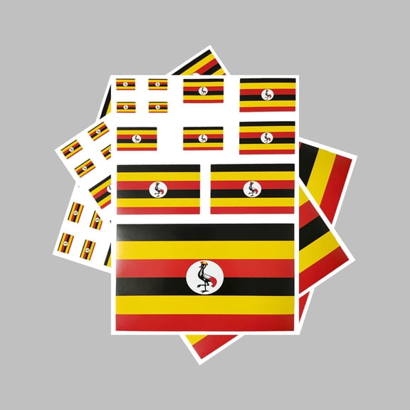 Uijokdef 3 PCS Flag Sticker Uganda Flag Stickers