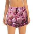 thumbnail image 2 of KLL Pink Glitter Heart Candy Pattern Shorts Women,Athletic Shorts High Waisted Running Shorts Pocket Sporty Short Gym Elastic Workout Shorts-Medium, 2 of 7