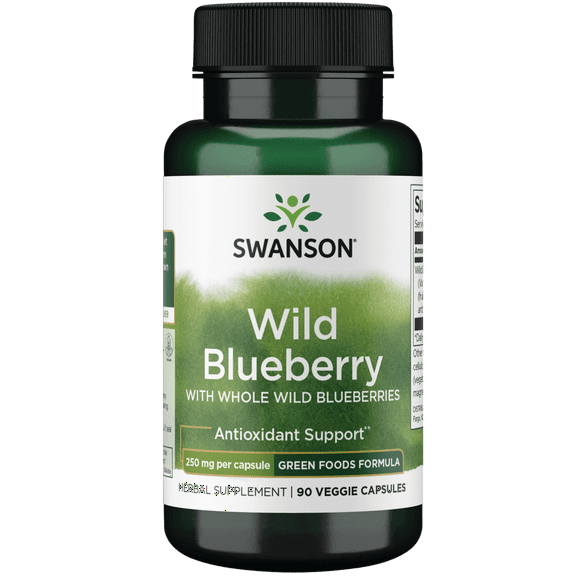 Swanson Wild Blueberry 250 mg 90 Veggie Capsules