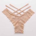 thumbnail image 3 of Scyoekwg Womens Underwear Thong Bikini Underwear Hipster Panties Lace Solid Color Ladies Panties Fashion Breathable High Waisted Briefs(Beige,XL), 3 of 4