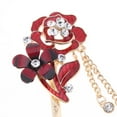 thumbnail image 3 of Épingle à Cheveux Fleur de Cristal Épingle à Cheveux de Mariage Accessoires pour Cheveux Accessoire de Tête Rouge, 3 of 3