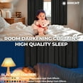 thumbnail image 5 of Superior Blackout Solid Light Filtering Back Tab Curtain Panel Set, 26" x 84", Black, 5 of 9