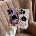 thumbnail image 4 of Colorful Spaceman Designed Case for iPhone 13 Pro Max 6.7 Inch (2021 Release), Slim Stylish Full Body Shockproof Protective iPhone 13 Pro Max Case with Folding Kickstand, Purple, 4 of 4
