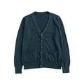 thumbnail image 3 of Women's Knitted Button Up Cardigan Sweater Hoodie with Pockets Long Sleeve Loose Fit Casual Daily Wear Travel Loungewear Fashion Essential Gift for Women | CSEONE,Dark Blue XL, 3 of 7