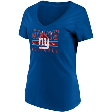 Ny New York Giants T-shirt - Women's Majestic Royal New York Giants Game Day Style V-Neck T-Shirt