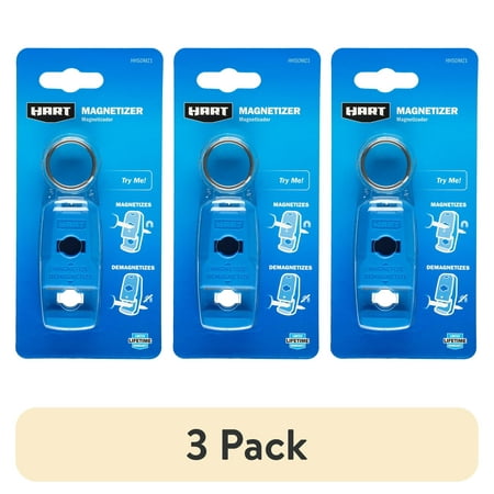 (3 pack) HART Screwdriver Magnetizer and Demagnetizer, N35 Rare Earth Magnets, Bottle Opener